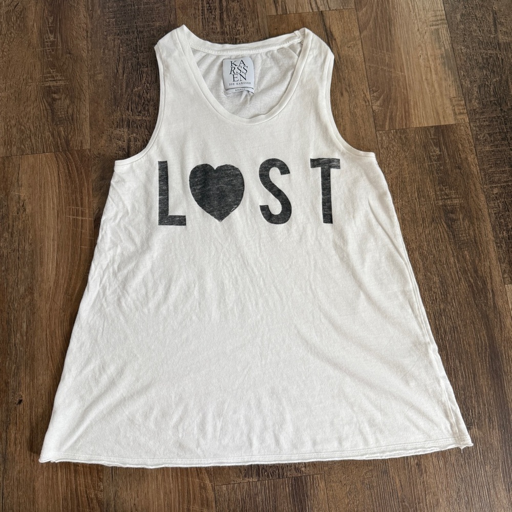 Zoe Karssen white love lost tank top Small